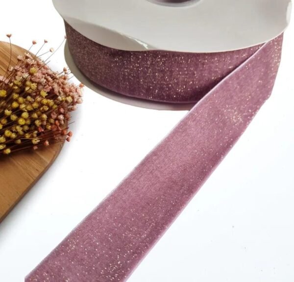 FITA DE VELUDO LUREX 38MM LILÁS - METRO