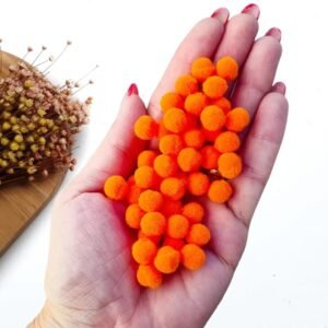 POMPOM FOFINHO 1CM LARANJA C/ 50 UND