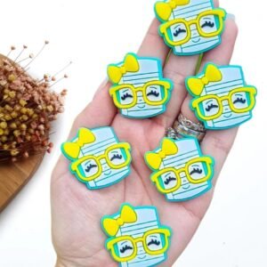 FOLHA ANIMADA EMBORRACHADA 3,5CM LAÇO AMARELO C/ 2 UND