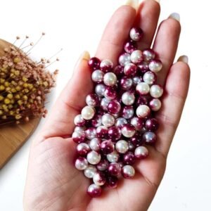PÉROLAS Nº 8 MESCLADA S/ FURO BORDÔ/BRANCA 30G