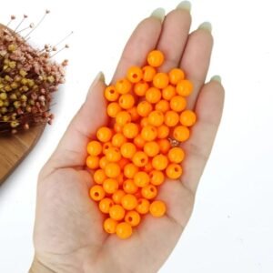 PÉROLA LEITOSA 8MM LARANJA NEON C/ 20G