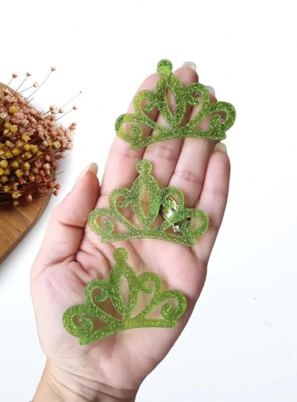 COROA PRINCESA VERDE GLITTER 6CM UND
