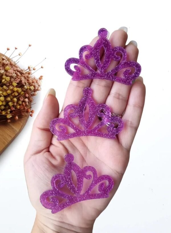 COROA PRINCESA ROXO GLITTER 6CM UND