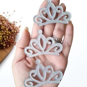 COROA PRINCESA PRATA HOLOGRÁFICO 6CM UND