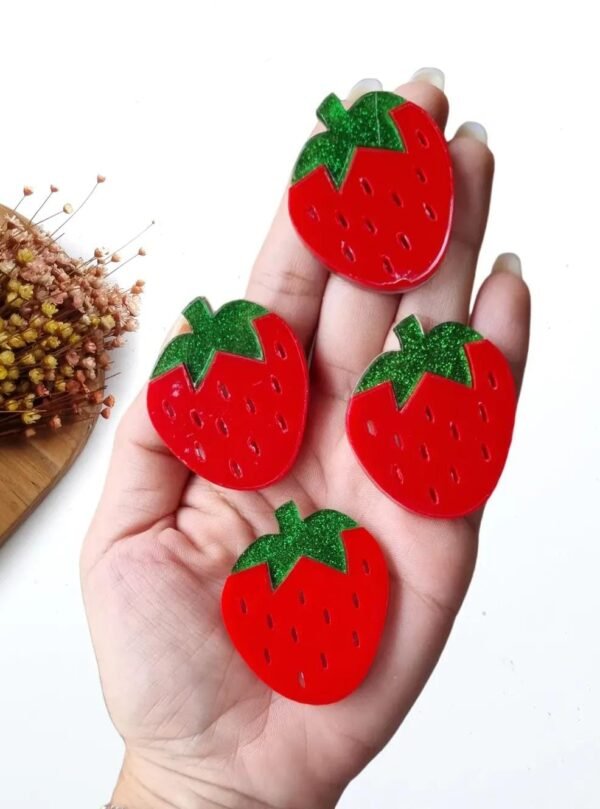 MORANGO EM ACRÍLICO 4,5CM VERMELHO UND