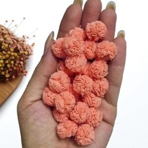 POMPOM DE MALHA SALMÃO 1 CM C/ 10 UND