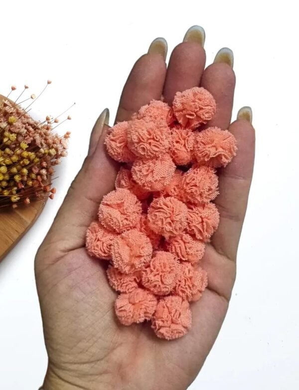 POMPOM DE MALHA SALMÃO 1 CM C/ 10 UND