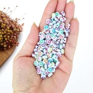 ENTREMEIO REDONDO 7MM CORAÇÕES COLORIDOS C/ 30G