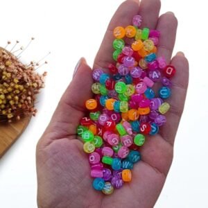 ENTREMEIO REDONDO 6 MM TRANSLÚCIDO COLORIDO C/ LETRA BRANCA 30G