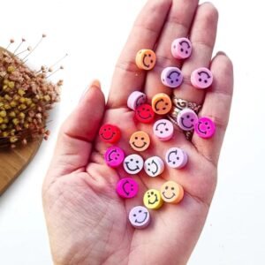 ENTREMEIO REDONDO SMILE EM FIMO 4X10 MM PCT C/ 20 UND