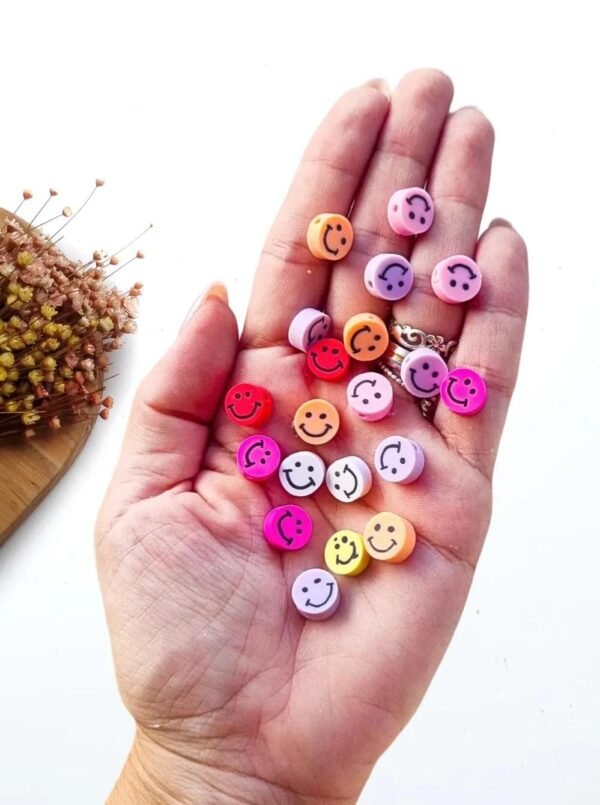 ENTREMEIO REDONDO SMILE EM FIMO 4X10 MM PCT C/ 20 UND