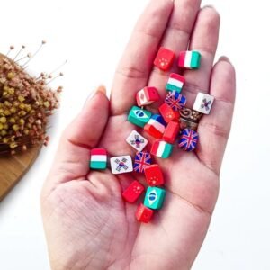 ENTREMEIO EM FIMO BANDEIRAS NACIONAIS 7X10MM PCT C/ 20 UND