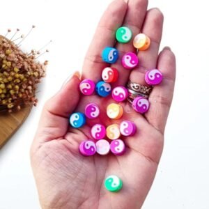 ENTREMEIO YIN-YANG VARIADAS EM FIMO 10X5 MM PCT C/ 20 UND