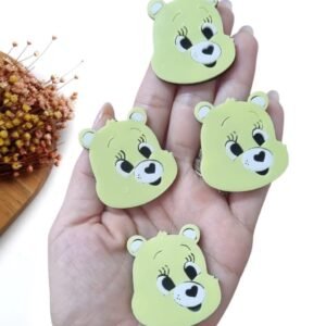 ROSTO URSINHO CARINHOSO EM ACRÍLICO AMARELO 4CM UND