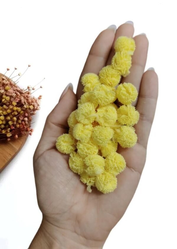 POMPOM DE MALHA AMARELO BEBÉ 1,5CM C/ 10 UND