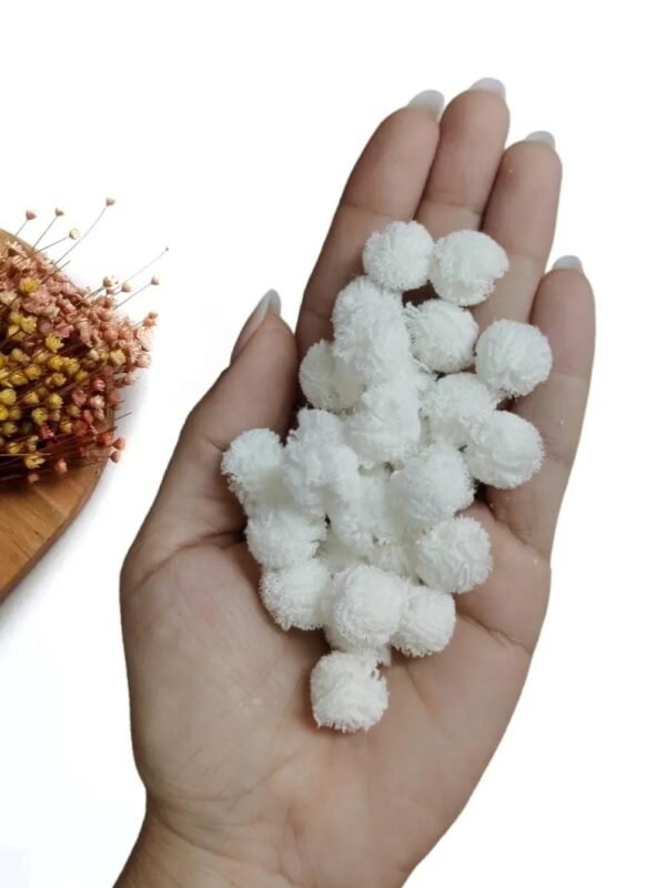 POMPOM DE MALHA BRANCO 1,5CM C/ 10 UND