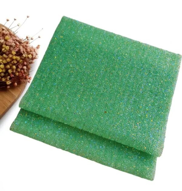 MICRO MANTA STRASS VERDE TIFFANY 2 FILEIRAS 1X40CM UND