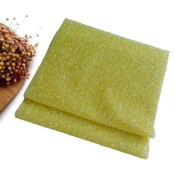MICRO MANTA STRASS AMARELO 2 FILEIRAS 1X40CM UND