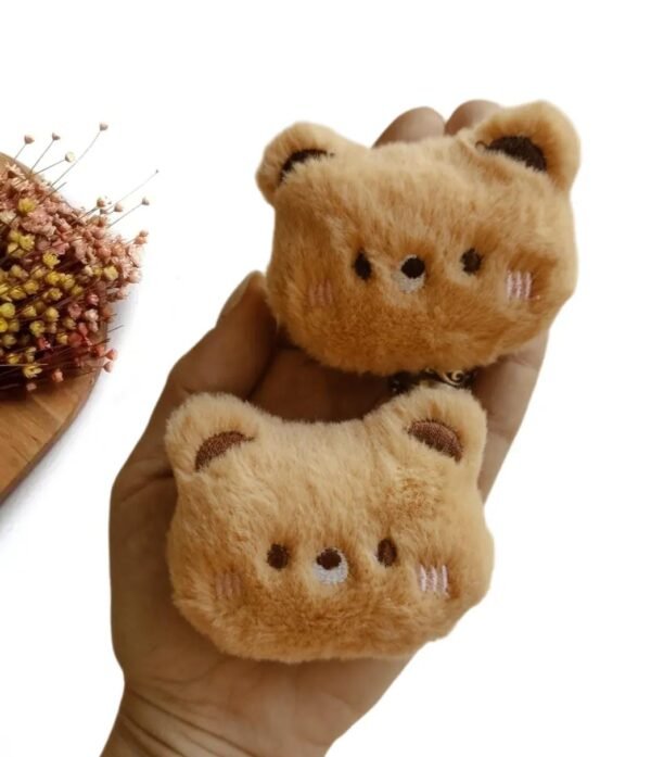 APLIQUE EM PELÚCIA CABEÇA URSINHO COR BEGE 7CM UND