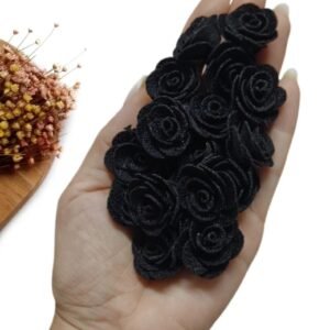 FLOR DE TECIDO POLIÉSTER 3CM PRETO UND
