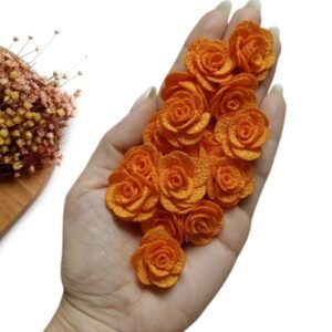 FLOR DE TECIDO POLIÉSTER 3CM LARANJA UND