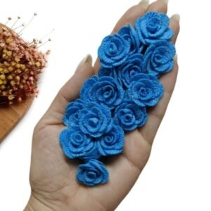 FLOR DE TECIDO POLIÉSTER 3CM AZUL JEANS UND