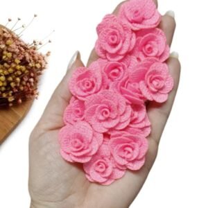 FLOR DE TECIDO POLIÉSTER 3CM ROSA NEON UND