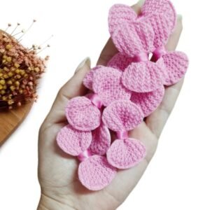APLIQUE LACINHO EM CROCHÊ 5CM ROSA C/ 4 UND