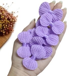 APLIQUE LACINHO EM CROCHÊ 5CM LILÁS C/ 4 UND