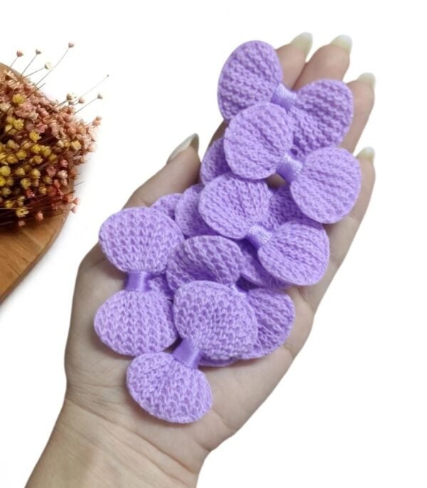 APLIQUE LACINHO EM CROCHÊ 5CM LILÁS C/ 4 UND
