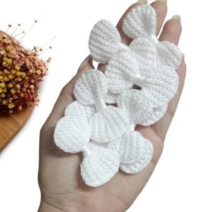 APLIQUE LACINHO EM CROCHÊ 5CM BRANCO C/ 4 UND