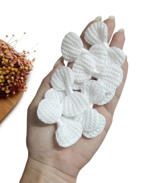APLIQUE LACINHO EM CROCHÊ 5CM BRANCO C/ 4 UND