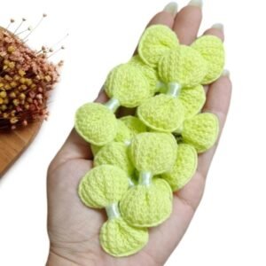APLIQUE LACINHO EM CROCHÊ 5CM VERDE BEBÊ C/ 4 UND