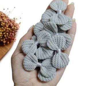 APLIQUE LACINHO EM CROCHÊ 5CM CINZA C/ 4 UND