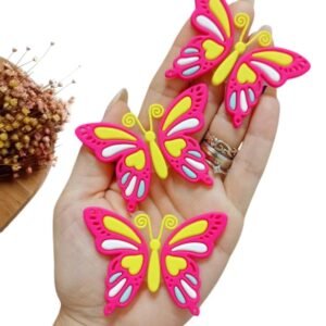 APLIQUE BORBOLETA EMBORRACHADO PINK 6,5CM UND