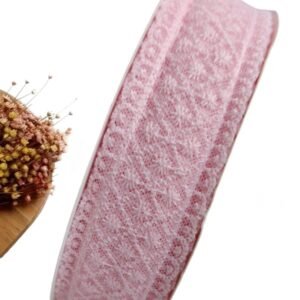 FITA IMPORTADA RENDA BORDADA 38MM ROSA – METRO