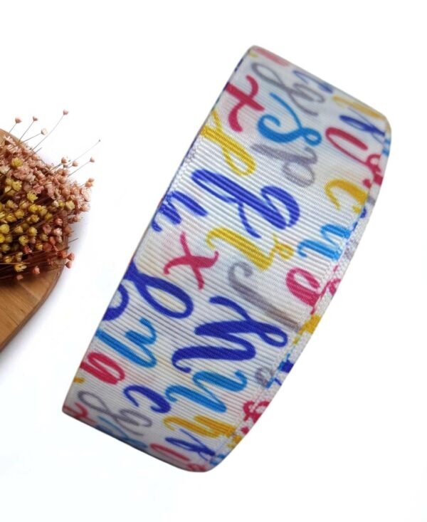 FITA GORGORÃO IMPORTADO ESCOLAR 38MM  LETRAS COLORIDAS 2  – METRO