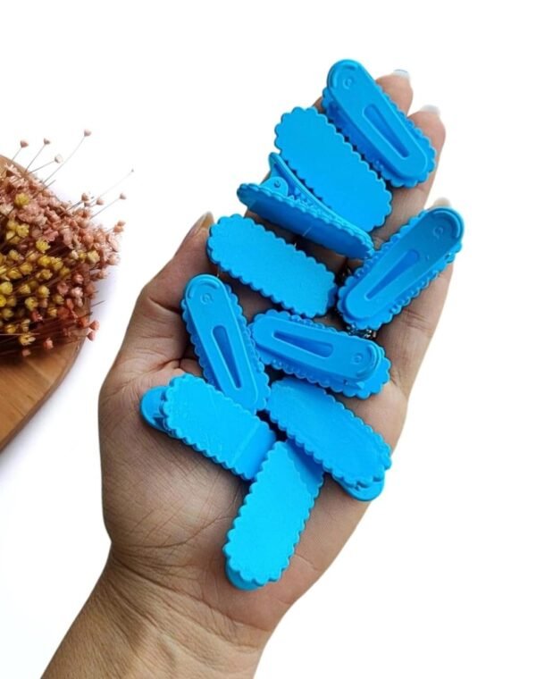 BROXE ONDULADO EM ACRÍLICO AZUL 4,3CM C/ 2 UND