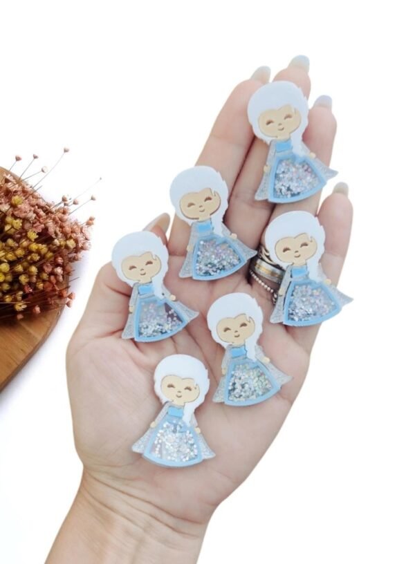 PRINCESA ELSA 4CM SAIA MINI BOLINHAS HOLOGRÁFICAS UND