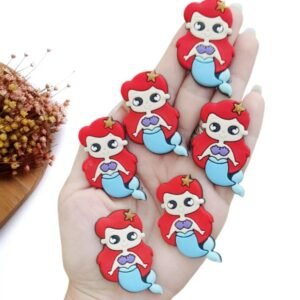PRINCESA ARIEL EMBORRACHADA ESTRELA GLITTER  4,8CM C/ 2 UND