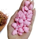 APLIQUE CORAÇÃO EM RESINA 1,5 CM ROSA C/ 20 GRAMAS