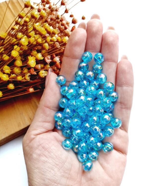 BOLA IRISADA BOLHA DE SABÃO AZUL 8MM C/ 20G