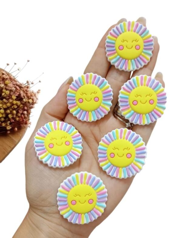 APLIQUE SOL CARINHA FELIZ COLORIDO EMBORRACHADO 3,5CM C/ 2 UND