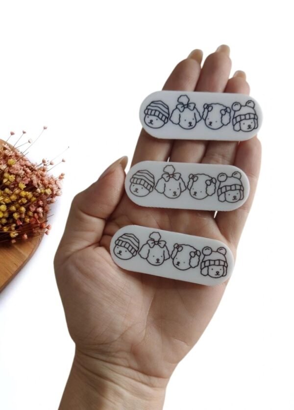 HAIR CLIPS EM ACRÍLICO BOBBIE GOODS P&B 6CM TURMINHA UND