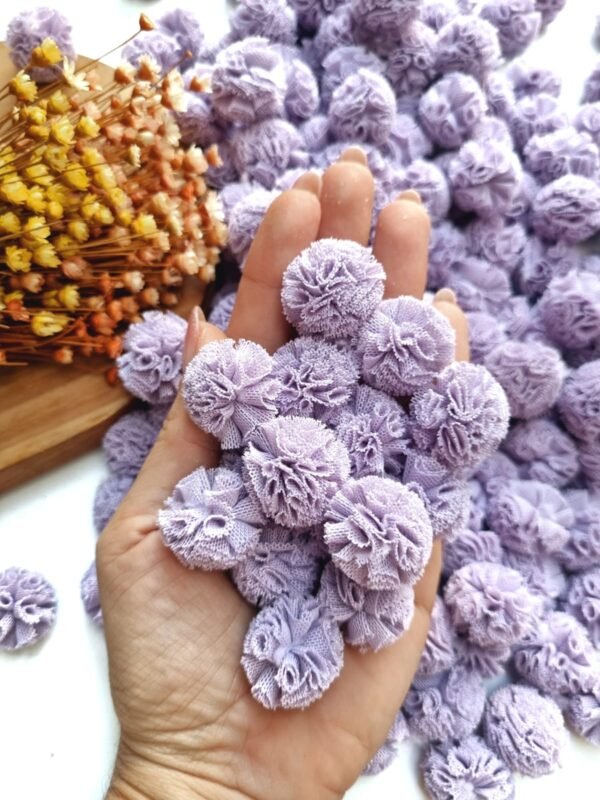 POMPOM DE MALHA 2,5CM LILÁS C/ 10 UND