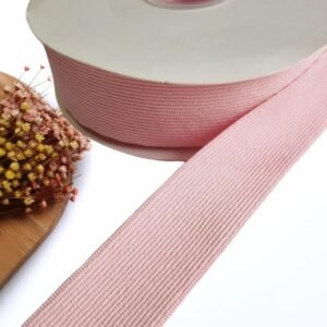 FITA IMPORTADA 38MM ROSA BEBÊ COTELÊ COM CETIM - METRO