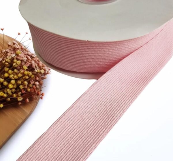 FITA IMPORTADA 38MM ROSA BEBÊ COTELÊ COM CETIM - METRO