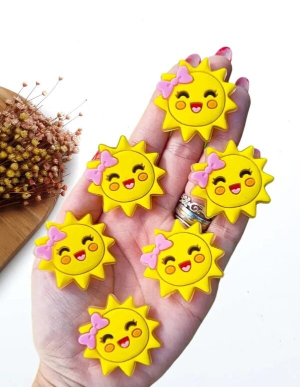 SOL FELIZ EMBORRACHADO 3,5CM AMARELO C/ 2 UND