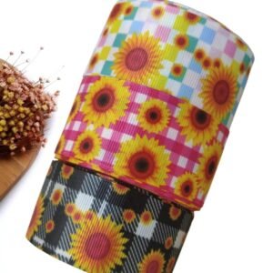 KIT DE FITAS 3 ESTAMPAS GIRASSOL 38MM C/ 2 METROS CADA
