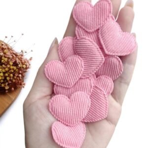 APLIQUE CORAÇÃO COTELÊ ROSA 3,5CM C/ 2 UND